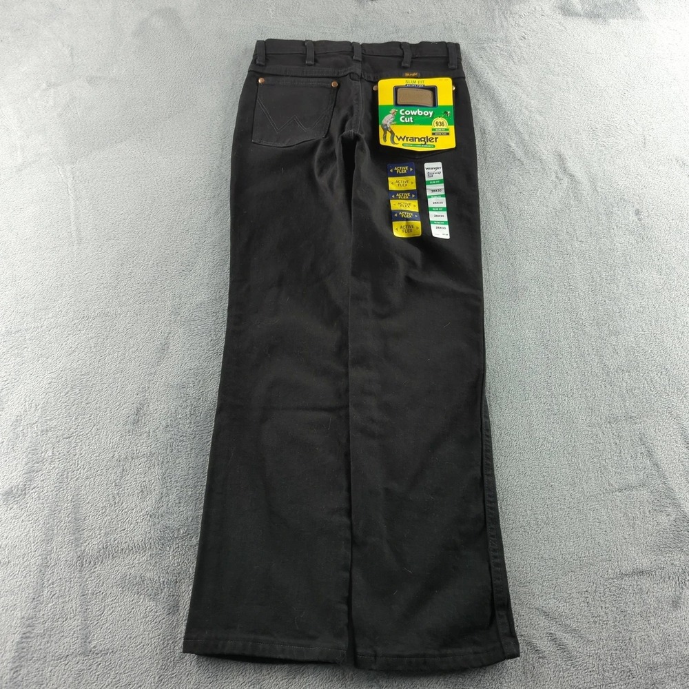 Wrangler Cowboy‎ Cut 936 Jeans Mens 28x30 Black Slim Fit Active Flex Denim Pants